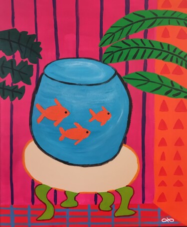 Peinture intitulée "Poissons de Matisse…" par Fl♡ M., Œuvre d'art originale, Acrylique
