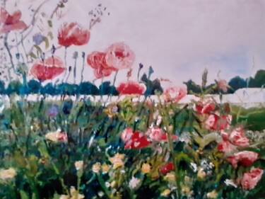 Peinture intitulée "Les champs d octevi…" par Flab B, Œuvre d'art originale, Huile