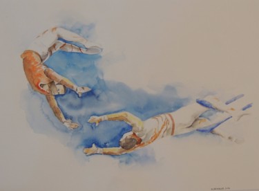 Peinture intitulée "trapezistes-01.jpeg" par Michel Grimault, Œuvre d'art originale