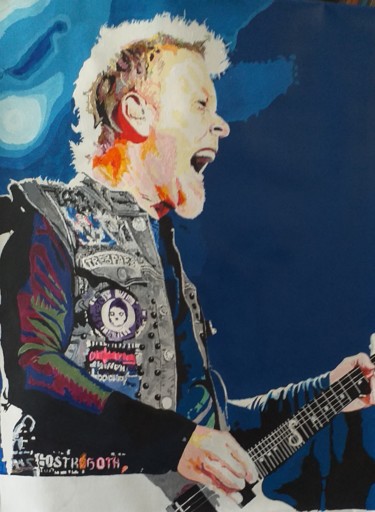 Peinture intitulée "Metallica" par Fabien Lardin, Œuvre d'art originale, Acrylique Monté sur Châssis en bois