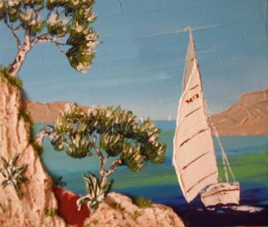Peinture intitulée ""Nautisme en Proven…" par Flasi, Œuvre d'art originale