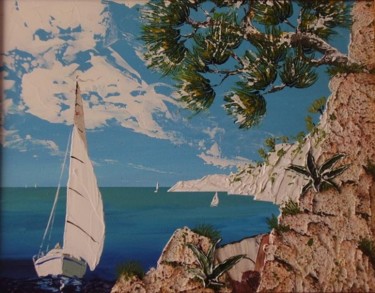 Peinture intitulée ""Nautisme Provençal…" par Flasi, Œuvre d'art originale