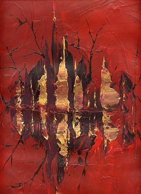 Peinture intitulée ""Orage au Crépuscul…" par Flasi, Œuvre d'art originale