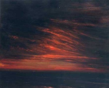 Painting titled "LIGHTS OVER VANAHEIM" by Flaten, Original Artwork, Oil