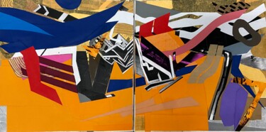 Collages titulada "Chaos" por Flavia Sueng, Obra de arte original, Collages Montado en Bastidor de camilla de madera