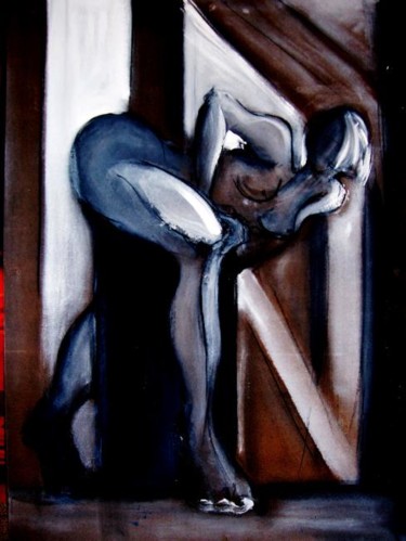 Peinture intitulée "Grimpeuse improbabl…" par Havard, Œuvre d'art originale, Huile