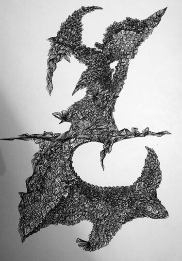 Drawing titled ""La Mue"" by Havard, Original Artwork, Ballpoint pen