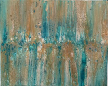 Painting titled "Illusion marine n°3…" by Flavie Lefebvre, Original Artwork, Acrylic Mounted on Wood Stretcher frame