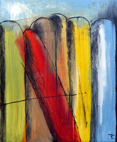 Painting titled "Monolithes, la fami…" by Flavien Couche, Original Artwork, Acrylic
