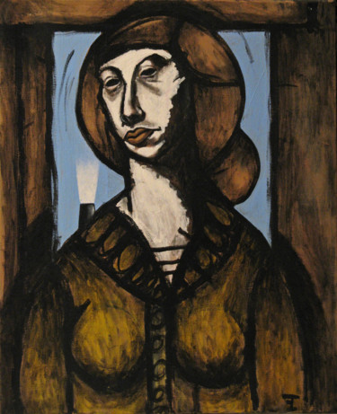 Pintura intitulada "Femme et introspect…" por Flavien Couche, Obras de arte originais, Acrílico