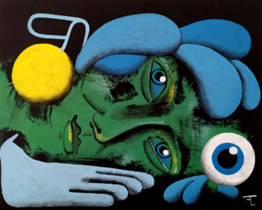 Peinture intitulée "Le repos" par Flavien Couche, Œuvre d'art originale, Acrylique Monté sur Carton