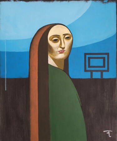 Peinture intitulée "Femme, quinze ans a…" par Flavien Couche, Œuvre d'art originale, Acrylique Monté sur Châssis en bois
