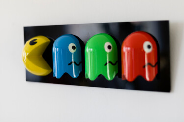 Sculpture intitulée "Little Pac-Man Mura…" par Flavien Mandon, Œuvre d'art originale, Résine