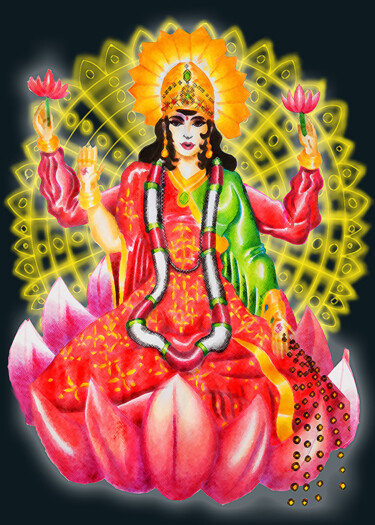 Dibujo titulada "Deusa da fortuna mo…" por Flavio Ferreira Hespanhol, Obra de arte original, Lápiz