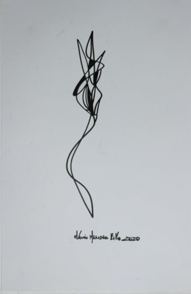 Zeichnungen mit dem Titel "FEMME en promenade" von Flavio Mendes Kiko, Original-Kunstwerk, Acryl