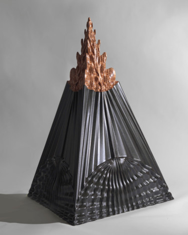 「triramide」というタイトルの彫刻 Flavio Pellegriniによって, オリジナルのアートワーク, ウッド