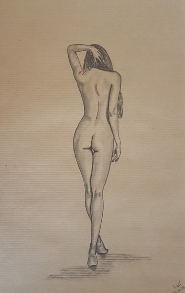 Dessin intitulée "Femme nue debout, d…" par Flavio Granito, Œuvre d'art originale, Graphite