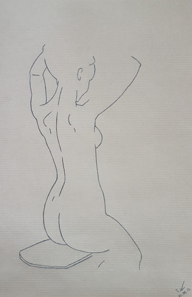 Dessin intitulée "Esquisse femme nue…" par Flavio Granito, Œuvre d'art originale, Graphite