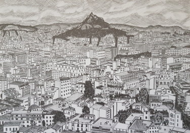 Dessin intitulée "Athènes" par Flavio Granito, Œuvre d'art originale, Graphite