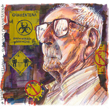 Картина под названием "Quarantine And Isol…" - Flávio Miranda, Подлинное произведение искусства, Гуашь