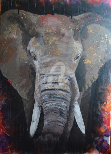 Peinture intitulée "Elephant" par Flaya, Œuvre d'art originale, Acrylique