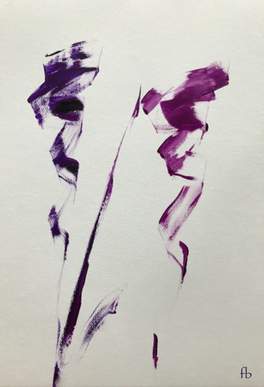 Peinture intitulée "Purple ribbons" par Florence Barre, Œuvre d'art originale, Acrylique