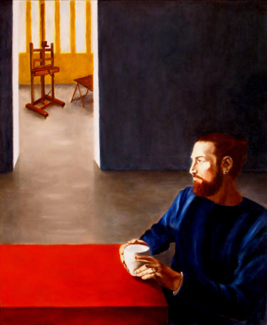 Painting titled "En attente d'inspir…" by Françoise Laborde, Original Artwork, Oil