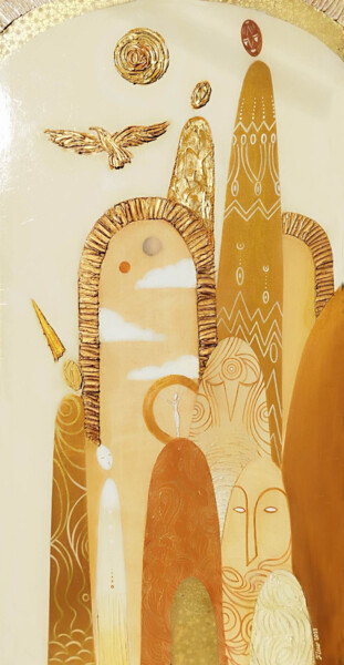 Peinture intitulée "Voyage Chamanique" par Fleur Claireux, Œuvre d'art originale, Acrylique Monté sur Panneau de bois