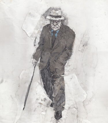 "Old Man Collage" başlıklı Kolaj Fleur Elise Noble tarafından, Orijinal sanat, Kalem