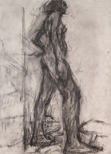 Drawing titled "Nude Standing" by Fleur Elise Noble, Original Artwork, Pencil