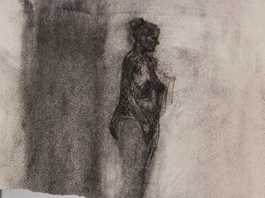 Disegno intitolato "sketchy-nude-27x21.…" da Fleur Elise Noble, Opera d'arte originale, Biro