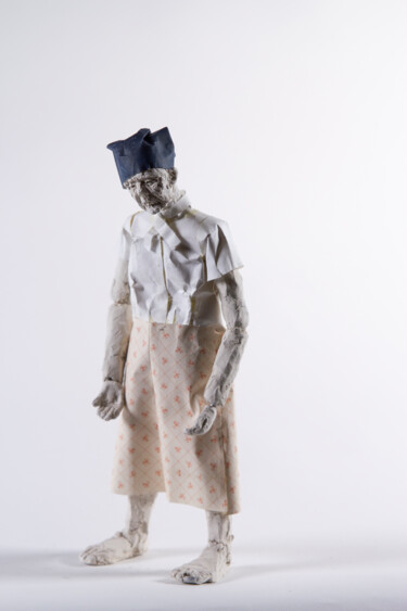 Sculpture titled "Paper Puppet 10" by Fleur Elise Noble, Original Artwork, Clay