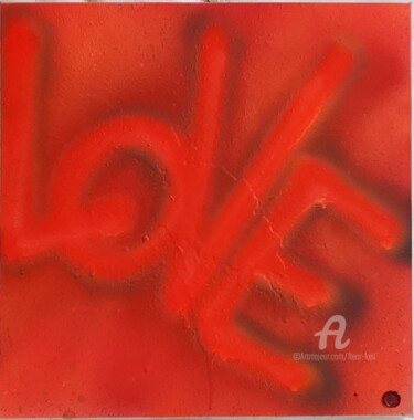 Painting titled "LOV." by Fleur Keil, Original Artwork, Spray paint