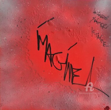 Painting titled "IMAGINE" by Fleur Keil, Original Artwork, Spray paint