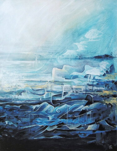 Malerei mit dem Titel "Atlantide" von Fleur Tesseraud, Original-Kunstwerk, Acryl