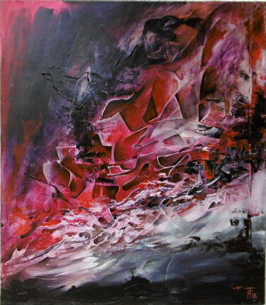 Painting titled "Orage" by Fleur Tesseraud, Original Artwork, Acrylic