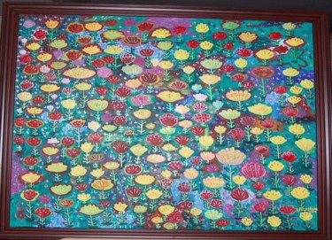 Painting titled "les tulipes" by Laila Diouri, Original Artwork, Oil