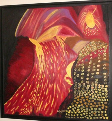 Malerei mit dem Titel "volcan" von Laila Diouri, Original-Kunstwerk, Öl