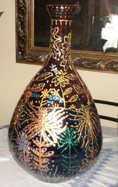 Peinture intitulée "peinture sur vase e…" par Laila Diouri, Œuvre d'art originale