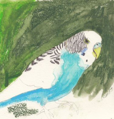 Painting titled "Bird" by Fleur Elise Noble, Original Artwork, Watercolor