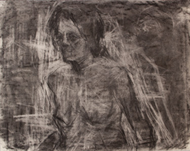 Drawing titled "Dirty Portrait 16" by Fleur Elise Noble, Original Artwork, Charcoal