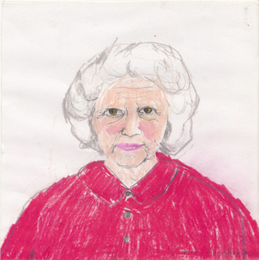 Drawing titled "Grandma Lys" by Fleur Elise Noble, Original Artwork, Pencil