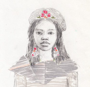 Drawing titled "Girl" by Fleur Elise Noble, Original Artwork, Pencil