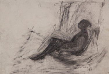 Drawing titled "Girl Sitting" by Fleur Elise Noble, Original Artwork, Pencil