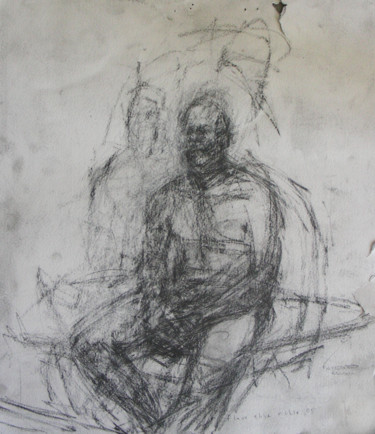 Dessin intitulée "Man Sitting" par Fleur Elise Noble, Œuvre d'art originale, Crayon
