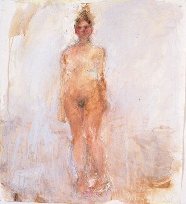 Painting titled "Me Nude" by Fleur Elise Noble, Original Artwork, Watercolor