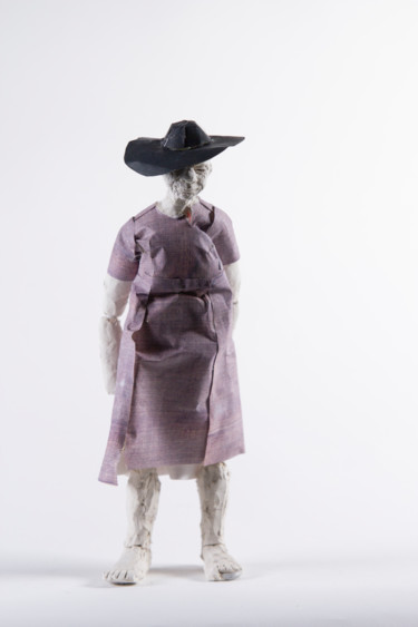 Rzeźba zatytułowany „Paper Puppet 9” autorstwa Fleur Elise Noble, Oryginalna praca, Glina