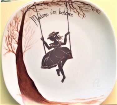 Design titled "Madame s'en Balence" by Fleurlise Artiste Peintre Et Sculpteur, Original Artwork, Table art