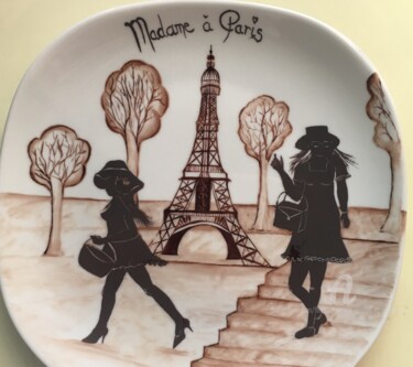 Design intitulée "A Paris" par Fleurlise Artiste Peintre Et Sculpteur, Œuvre d'art originale, Art de la table