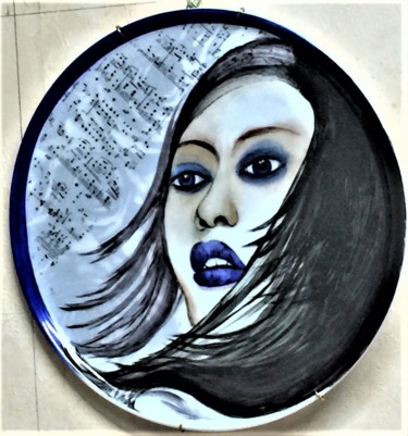 Blues Design intitulée "Blues" par Fleurlise Artiste Peintre Et Sculpteur A, Œuvre d'art originale, Art de la table
